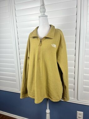 The North Face Olive Quarter-Zip Fleece Pullover Size XXL Gorpcore streetwear